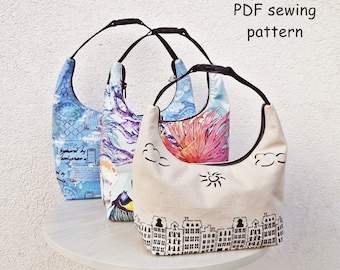 Toiletry Travel Bag Tutorial, Lunch bag PDF Sewing Pattern, Cosmetic purse, DIY pouch