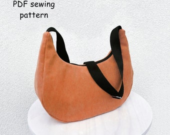 Crossbody bag Moon PDF Sewing Pattern, Diy Crescent Purse, Medium bag Quick Download