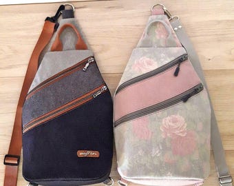 Backpack, Chest bag Crossbody sewing pattern PDF, Unisex sling bag, Slim Traveler Pouch