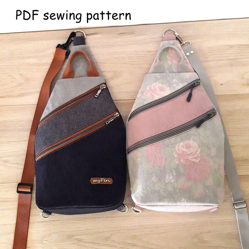 Backpack, Chest Bag Crossbody, Sewing Pattern PDF, Unisex Sling Bag