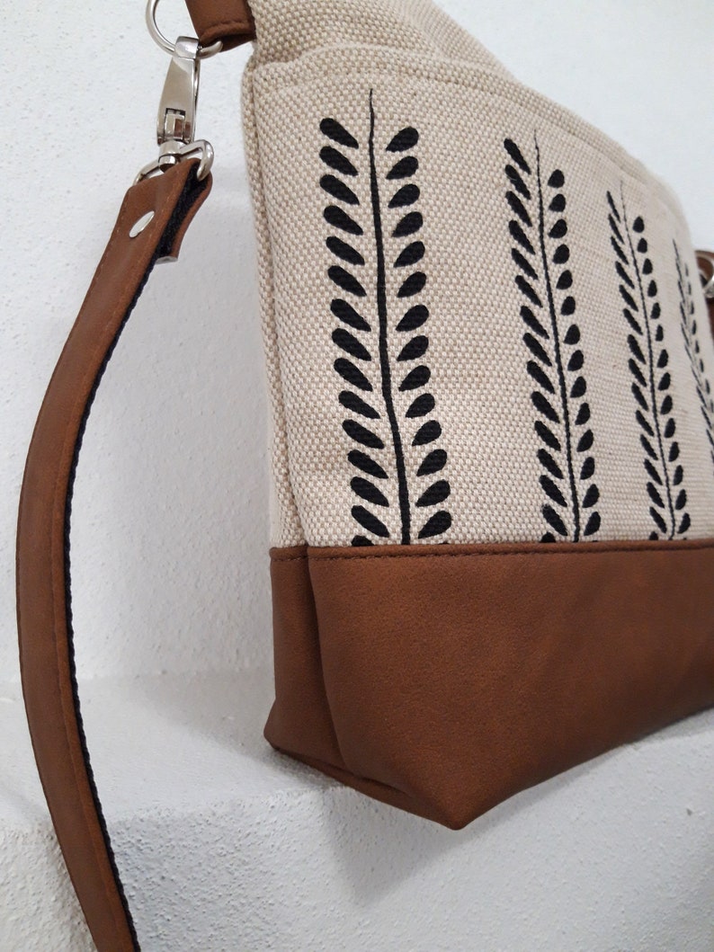 Crossbody Bag Medium Size Purse With Pockets Natural Vegan Etsy