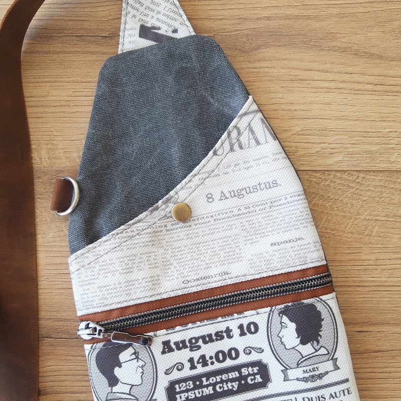 Chest bag crossbody, sewing pattern PDF, Unisex sling bag Pattern, slim