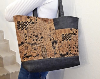 Large tote bag, Canvas shopping bag with pockets, PDF Sewing Pattern, Travel Weekender purse