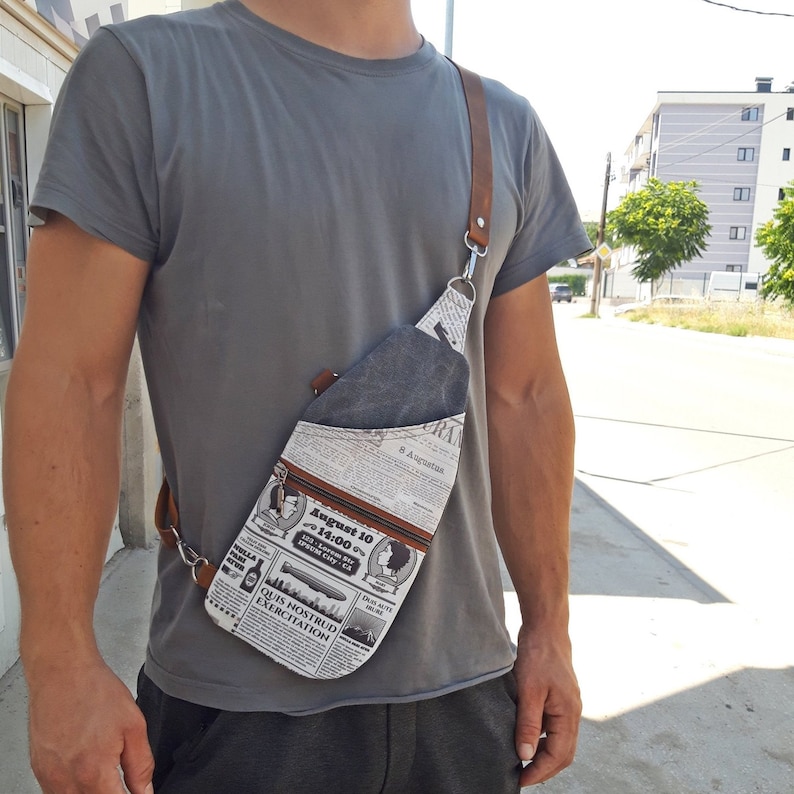 Chest bag crossbody, sewing pattern PDF, Unisex sling bag Pattern, slim
