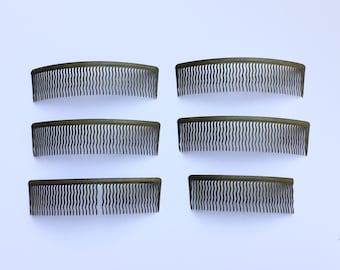 Rare Vintage Antique 1920&#39;s Metal Water Waving Combs Set of 6. Flapper Fingerwave Hairstyle.