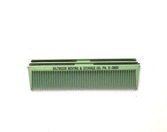 Vintage Green Deco Streamline Adverising Purse Comb. Biltmoor Moving & Storage