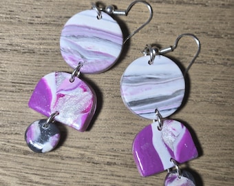 Handmade polymer clay statement earrings