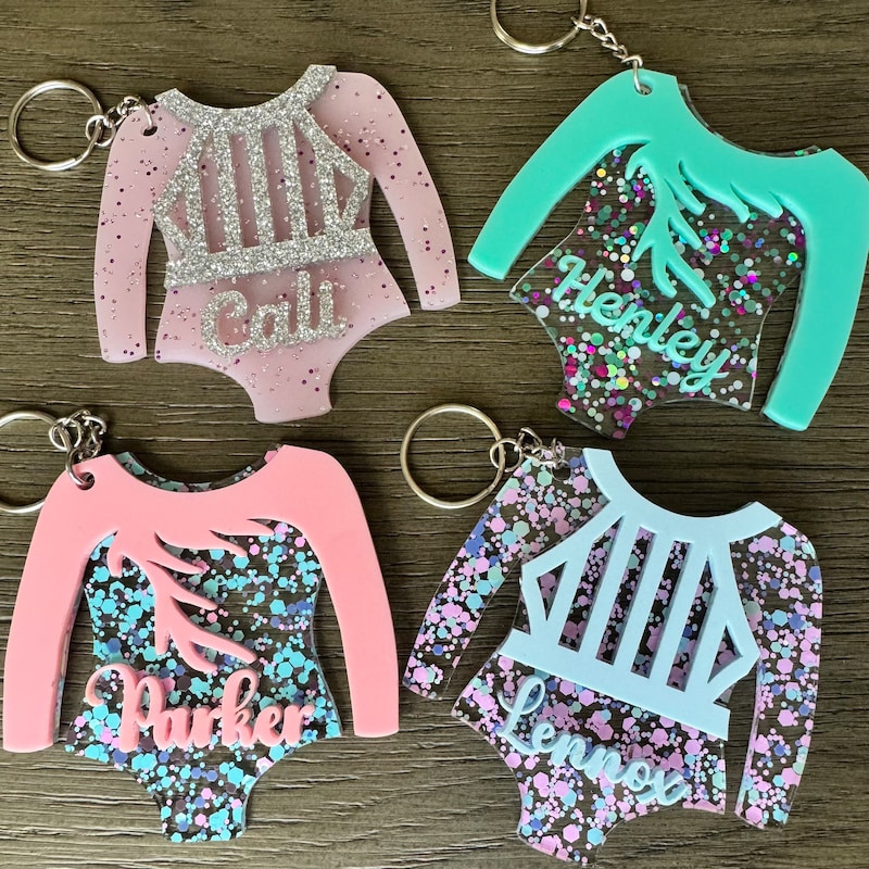 competition gymnastics keychains bag tags