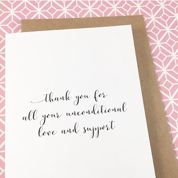 Thank you for your support card/Thank you parents | Etsy