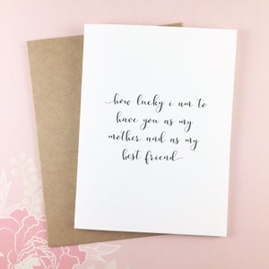 Tarjeta del día de la madre/Tarjeta de agradecimiento a la madre/Tarjeta de hija a madre/Tarjeta de mejor amiga/Tarjeta de feliz cumpleaños mamá