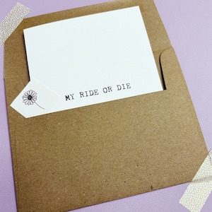 BFF card/Bestfriend Card/Anniversary card/Boyfriend to girlfriend card/Girlfriend to boyfriend card/Valentine's day card/My Ride or Die