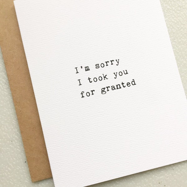 I'm sorry card/ Apology card/ Friendship apology card/Please forgive me card/ I screwed up card/ I fucked up card