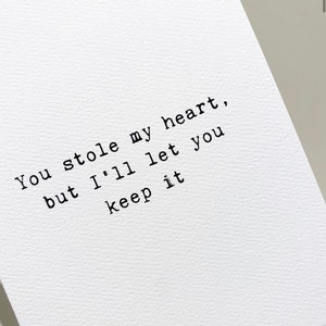 Ik hou van je-kaart/eigenzinnige liefdeskaart/romantische kaart/lieve kaart/kaart voor vriend/kaart voor vriendin/verjaardagskaart/kaart verloofde