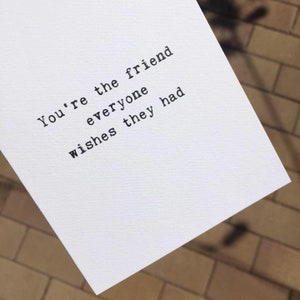 Carte de l'amitié/Carte meilleur ami/Carte de remerciement/Carte Bff/Carte Joyeux anniversaire à ton meilleur ami/Carte ami/Carte de remerciement