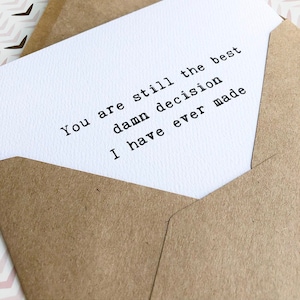 Carte d'anniversaire/Carte de jour de mariage/Carte d'amour/Carte de mariage/Carte pour femme ou mari/Carte romantique/Carte douce