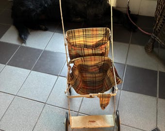 Vintage Thistle Plaid Doll Stroller