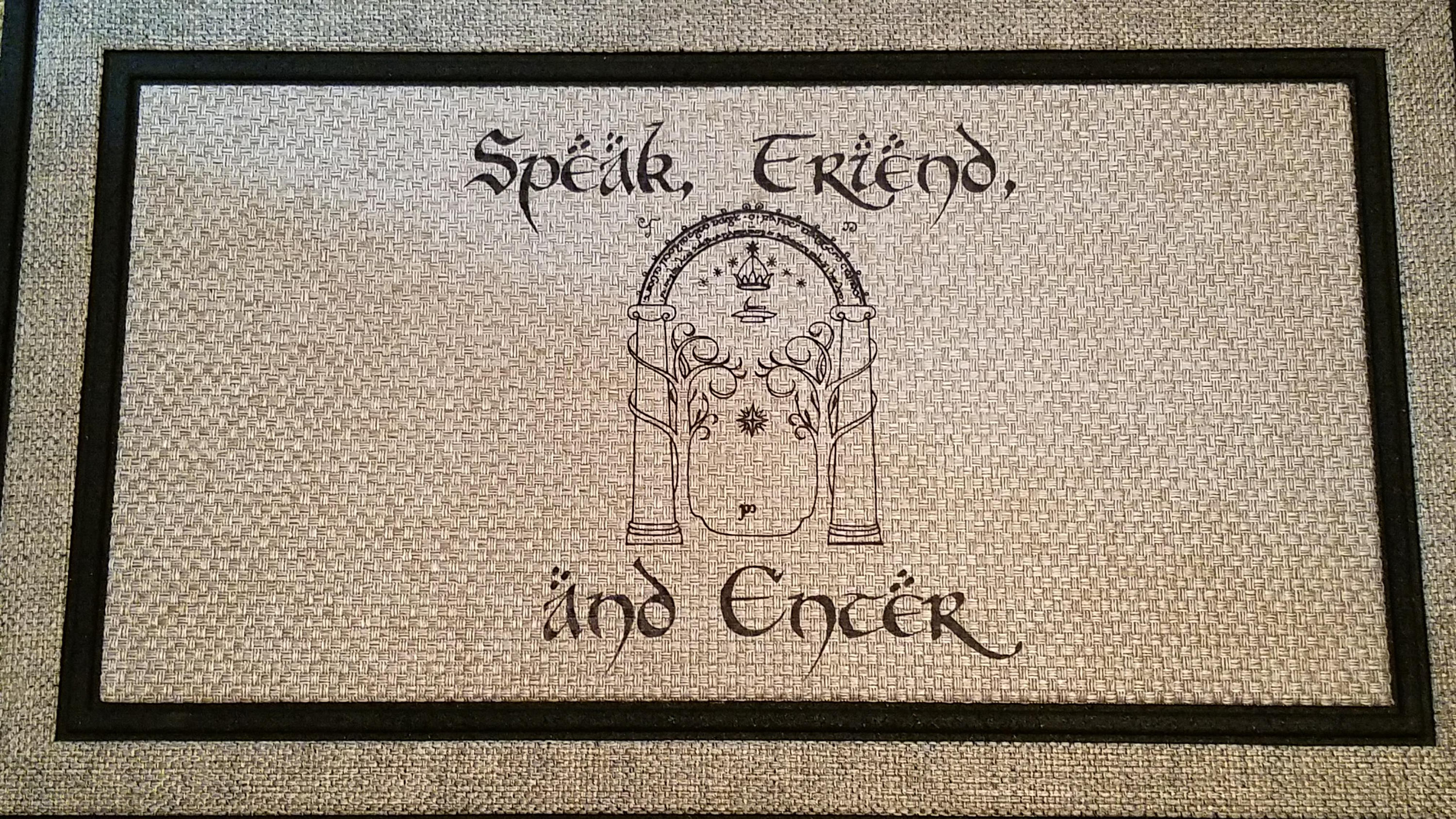 Lord Of The Rings Sublimated Door Mat Etsy