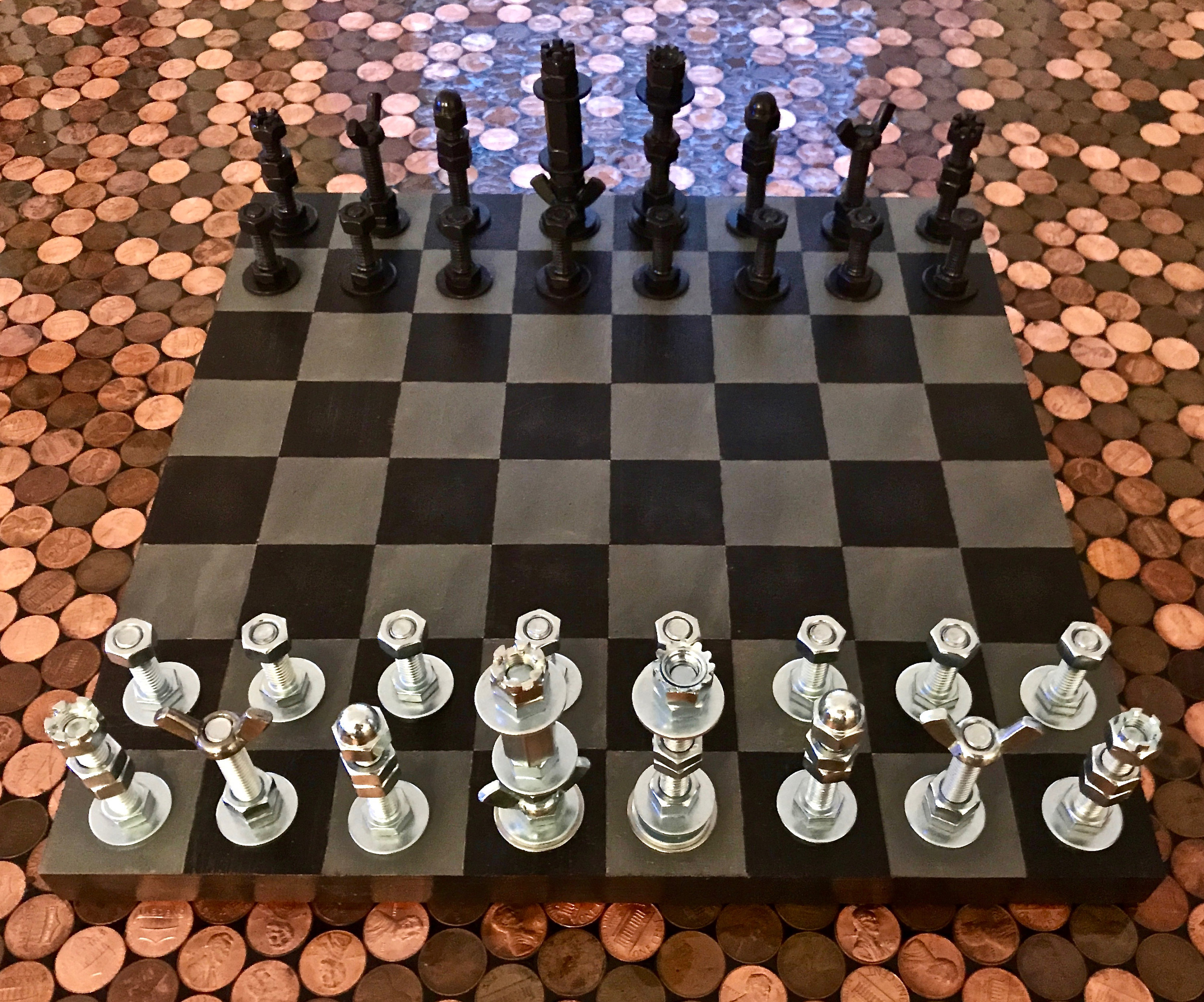 Chess Set Handmade Nuts and Bolts Chess Set Etsy Canada