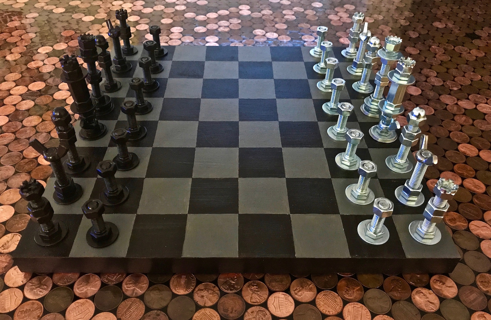 Chess Set Handmade Nuts and Bolts Chess Set Etsy Canada