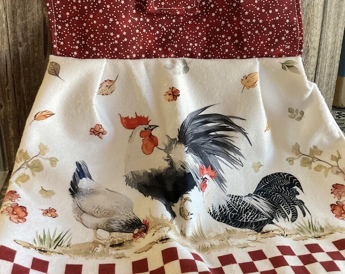 POULTRY FAMILY SCENES on Hanging Towels
