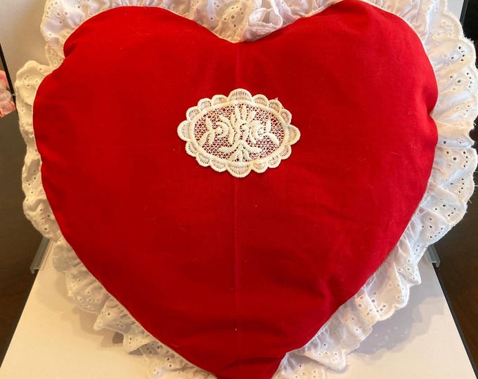 RED HEART PILLOWS Saying I Love You for Valentine Day