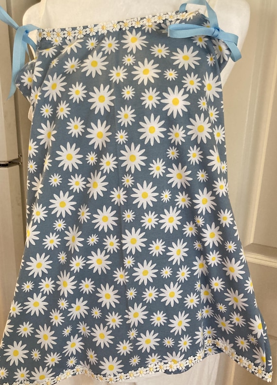 Girls' Knit Dress: Butterfly Print, Ribbon Straps (Size 6-8)
