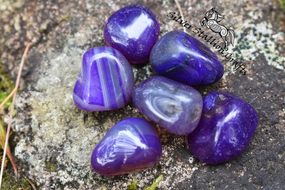 Agate, Purple dyed 1pc Natural, gemstone, tumblestone, bulk,  wholesale, healing crystals - Main Image