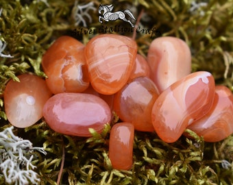 Carnelian, Banded - 1pc, 1/2lb, or 1lb - Natural, gemstone, tumblestone, bulk, wholesale, healing crystals