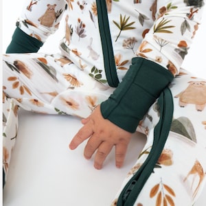 Bamboo Baby Pajamas Woodland - Breathable Toddler Romper - Hypoallergenic - Grow with Me Sleeper - Sustainable Baby Clothing - Zipper Footie