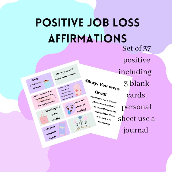 Positive Affirmation  for your job loss | gift for someone who is changing careers | gift for someone who is changing careers.