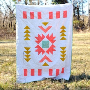 Easy Quilt Pattern for Beginners - Geometric Quilt Pattern - Quilt Pattern Modern - PDF Digital Download | Prairie Fire Quilt Pattern PDF