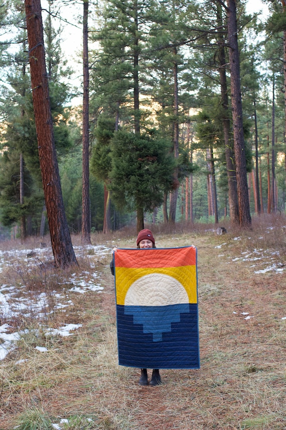 Sundown Quilt Pattern PDF: Easy Beginner Quilt (36x52”, 52x72”)