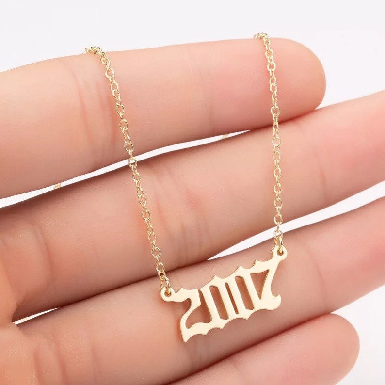 2000s Gold Birth Year Necklace
