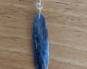 Kyanite Pendant- Gemstone Pendant-Gifts for Her- Wire wrapped- Sterling Silver