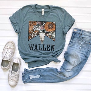 Cowboy Wallen Tee, Wallen Shirt, Country Concert Shirt, Wallen Tshirt, Wallen Concert Tee, Country Graphic Tee, Wallen T-Shirt, Cowboy Shirt Heather Slate