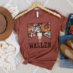 Cowboy Wallen Tee, Wallen Shirt, Country Concert Shirt, Wallen Tshirt, Wallen Concert Tee, Country Graphic Tee, Wallen T-Shirt, Cowboy Shirt Heather Clay