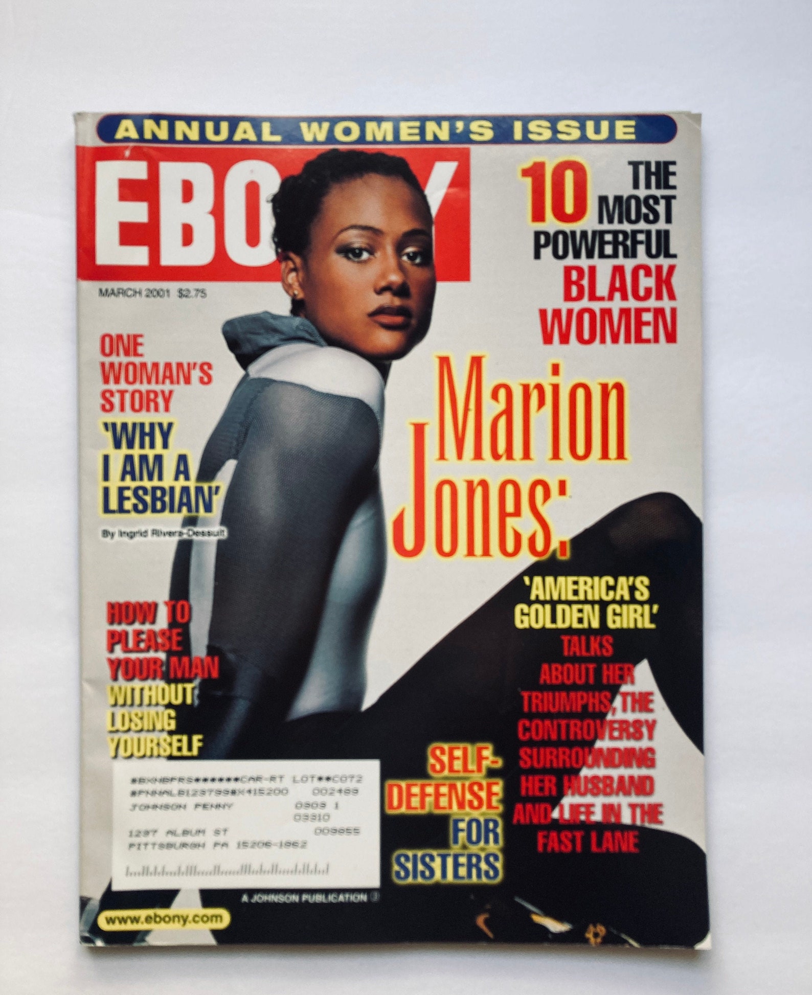 Ebony Magazine March 2001 Annual Women's Issue Marion Jones cover Etsy UK