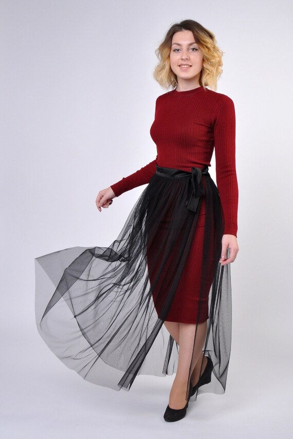 transparent maxi skirt