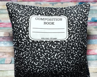 Nerdipillows Composition Notebook Pocket Pillow
