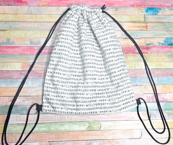 Nerditotes Letters Drawstring Backpack 