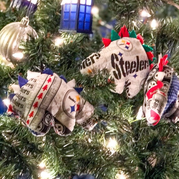 Nerdisaurus Pittsburgh Steelers Christmas Dinosaur Handmade Etsy