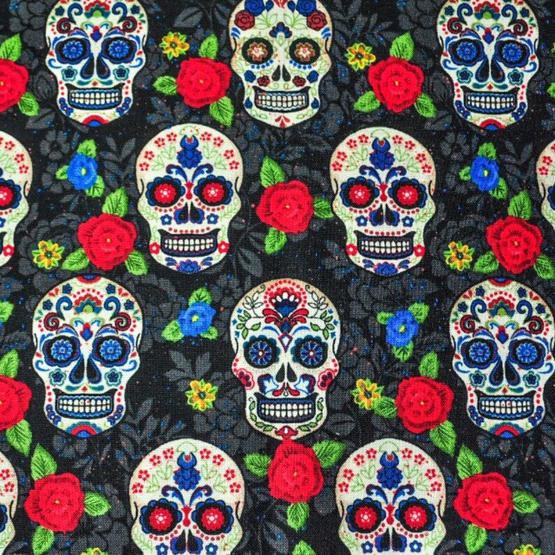 Nerditotes Handmade Handsewn Sugar Skulls Tote Bag