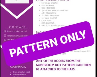 DIGITAL PDF pattern ONLY! Chonky Boy hat Pattern