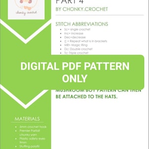 DIGITAL PDF crochet PATTERN chonky boi hat pack 4 image 1
