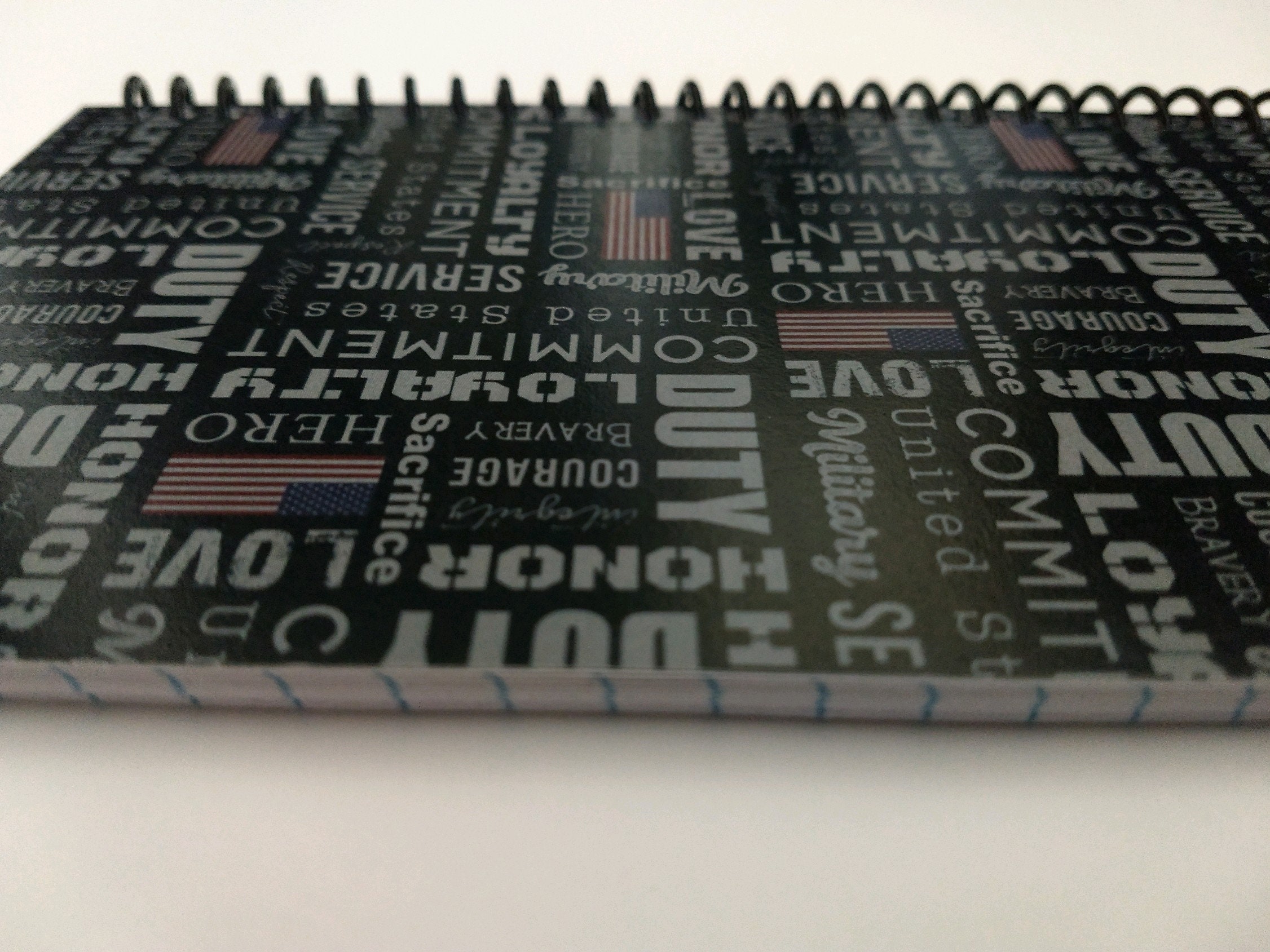 Military Spiral Notebook Hand Made From Specialty Paper Etsy