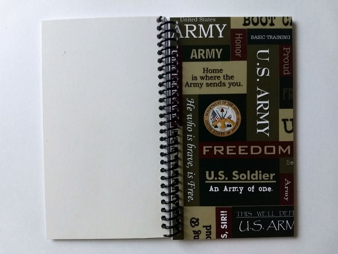 Army Spiral Notebook Hand Made from Specialty Paper Etsy