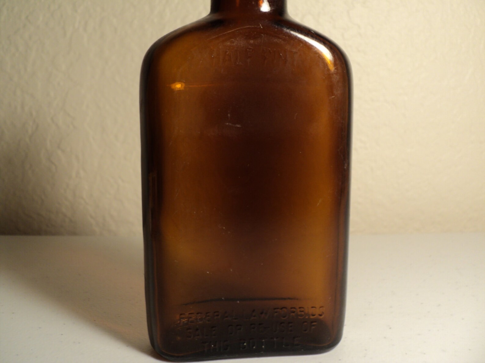 Prohibition Era Bottle Brown Amber Whiskey Half Pint Federal Etsy
