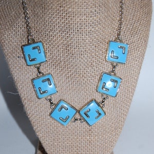 Baby Blue Thermoset Necklace/Choker and Clip-On Earring Set