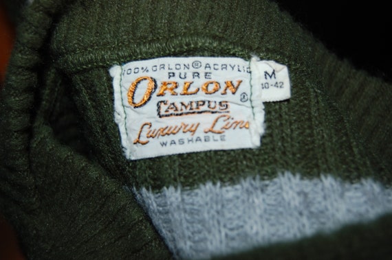 Vintage Orlon Campus Men's Pullover Striped Sweat… - image 4