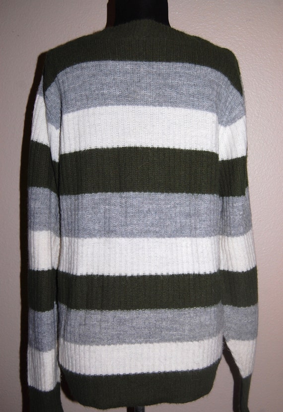 Vintage Orlon Campus Men's Pullover Striped Sweat… - image 1